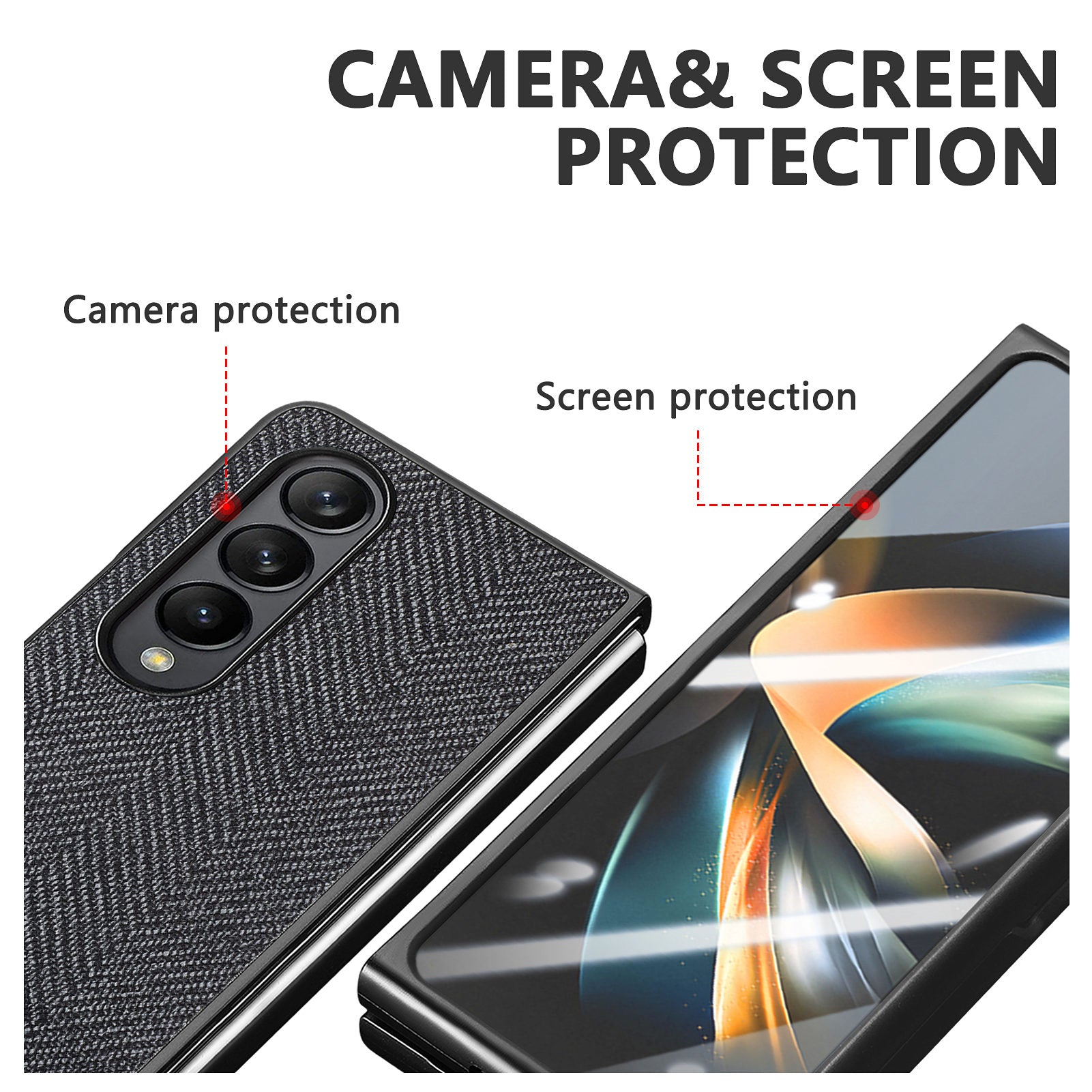 For Samsung Galaxy Z Fold4 5G PU Leather PC Case Jeans Cloth Texture Anti-Drop Phone Cover with Tempered Glass Film For Samsung Galaxy Z Fold4 5G PU Leather PC Case Jeans Cloth Texture Anti-Drop Phone Cover with Tempered Glass Film